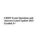 CBMT Exam Questions and Answers Latest Update 2023/2024 Graded 100%