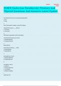 PANCE Endocrine Parathyroid, Pituitary And Thyroid Questions And Answers Latest Update