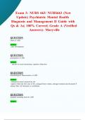 Exam 1,Exam 2,Exam 3  & Exam 4: NURS 663/ NURS663 (New 2024/ 2025 Updates BUNDLED TOGETHER PACKAGE WITH SOLUTIONS) Psychiatric Mental Health Diagnosis and Management  II | Qs & As| 100% Correct| Grade A (Verified Answers) - Maryville