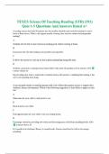 TEXES Science Of Teaching Reading (STR) (293) Quiz 1-5 Questions And Answers Rated A+