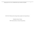 NR 501 Wk 6 TD Borrowed (Non-Nursing) Theories Applied to the Nursing Profession Chamberlain College of Nursing NR501 Theoretical Basis for Advanced Nursing Practice