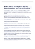 Motor Vehicle Investigation (MPTC) Exam Questions with correct Answers