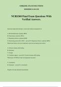 NURS368 Final Exam Questions With Verified Answers.