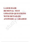 LASER HAIR REMOVAL TEST UPDATED QUESTIONS WITH DETAILED ANSWERS