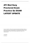 ATI Med Surg Proctored Exam Practice Qs EXAM LATEST UPDATE