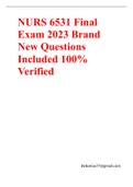 NURS 6531 Final Exam 2023 Brand New Questions Included 100% Verified