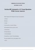 Section 609 Automotive AC Exam Questions With Correct Answers