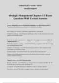 Strategic Management Chapters 1-5 Exam Questions With Correct Answers