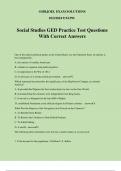 Social Studies GED Practice Test Questions With Correct Answers