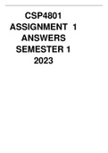 CSP4801 ASSIGNMENT 1 SEMESTER 1 QUIZ 2023