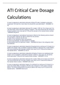 Exam (elaborations) ATI Critical Care Meds - Pharm 