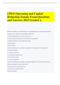 CPFO Operating and Capital Budgeting Sample Exam Questions and Answers 2023 Graded A