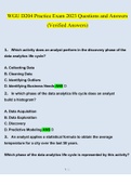 WGU D204 Data Analytics Practice Exam 2023 Questions and Answers (Verified Answers)