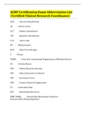 ACRP Certification Exam Abbreviation List (Certified Clinical Research Coordinator)