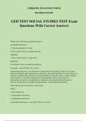 GED TEST SOCIAL STUDIES TEST Exam Questions With Correct Answers