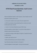 STM Final Exam Questions And Correct Answers