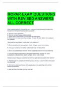  MOPAR EXAM QUESTIONS WITH REVISED ANSWERS ALL CORRECT 