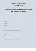 Supervisor Safety Training Exam Questions and Answers 100% Pass