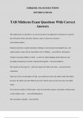 TAB Midterm Exam Questions With Correct Answers