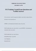 TCI Training Cornell Exam Questions and Verified Answers