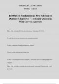 TestOut IT Fundamentals Pro: All Section Quizzes (Chapters 1 - 11) Exam Questions With Correct Answers