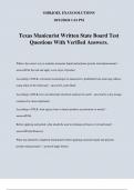 Texas Manicurist Written State Board Test Questions With Verified Answers.