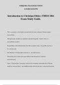 Introduction to Christian Ethics (THEO 204) Exam Study Guide.