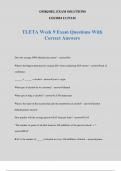 TLETA Week 9 Exam Questions With Correct Answers