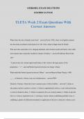 TLETA Week 2 Exam Questions With Correct Answers