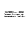 NSG 3100 Exam 4 2023 | Complete Questions with Answers Latest Graded A+