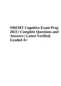 NREMT Cognitive Exam Prep 2023 | Complete Questions and Answers | Latest Verified, Graded A+