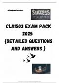 CLA1503 EXAM PACK 2025  {DETAILED QUESTIONS AND ANSWERS }