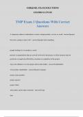 TMP Exam 1 Questions With Correct Answers