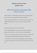 TMP 127 Final Exam Questions With Correct Answers