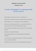 To Kill A Mockingbird. Test Questions With Correct Answers