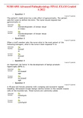 NURS 6501 Advanced Pathophysiology FINAL EXAM Graded A 2022 