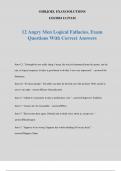 12 Angry Men Logical Fallacies. Exam Questions With Correct Answers