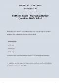 USD Exit Exam - Marketing Review Questions 100% Solved