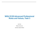 WGU D129 Advanced Professional Roles and Values, Task 3