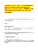 Lehne - Chs. 1-8, 28, 71- Intro to Pharm, Basic Principles, Pain Management (Opioids, Acetaminophen, NSAIDs), All Examinable Questions and answers, Graded A+