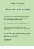 NURS 300 Exam Questions With Verified Answers.