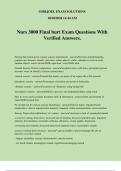 Nurs 3000 Final burt Exam Questions With Verified Answers.