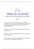 CRIMINAL LAW - GDL BPP EXAM WITH GUARANTEED ACCURATE ANSWERS