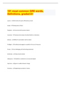 101 most common GRE words, Definitions, graded A+