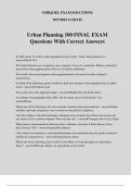 Urban Planning 100 FINAL EXAM Questions With Correct Answers