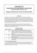 Supplement to Taxation For Decision Makers for Taxation for Decision Makers 2017th Edition by Shirley Dennis-Escoffier, Karen A. Fortin