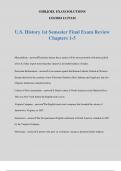 U.S. History 1st Semester Final Exam Review Chapters 1-5