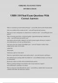 URBS 110 Final Exam Questions With Correct Answers