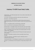 Anatomy USAHS Exam Study Guide.