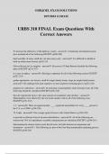 URBS 310 FINAL Exam Questions With Correct Answers